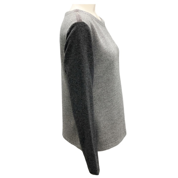 FABIANA FILIPPI GREY MONILI BEAD EMBELLISHED TWO TONE CASHMERE KNIT PULLOVER SWE - Picture 2 of 7